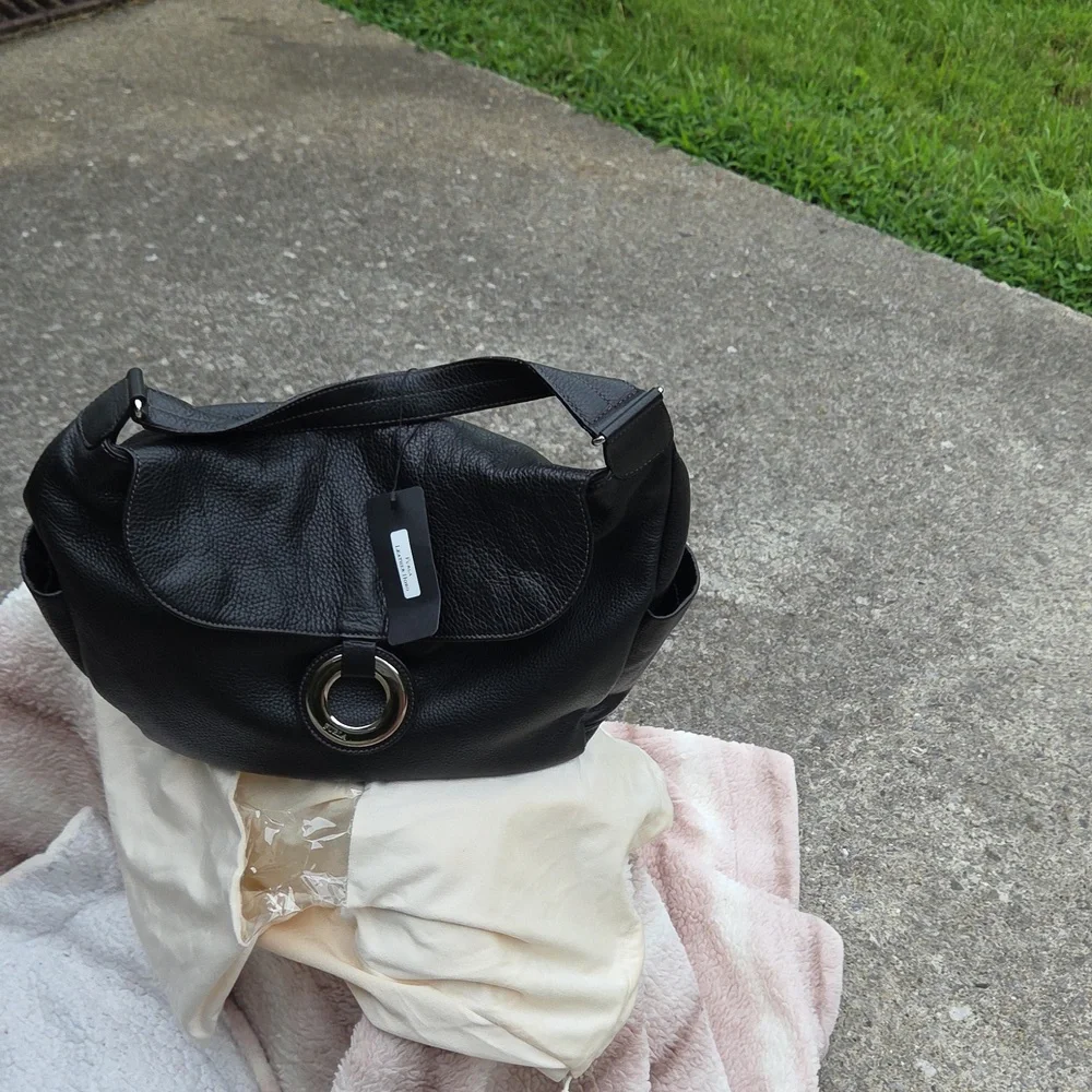 Furla NWT Hobo Black Pebbled Leather Large Shoulderbag NWT with Dustbag - Picture 4 of 15
